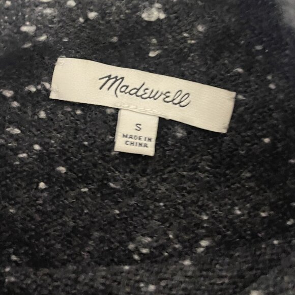 Madewell Womens Turtleneck Sweater Small S Dark Gray Speckle Knit Pullover euc - Picture 3 of 10
